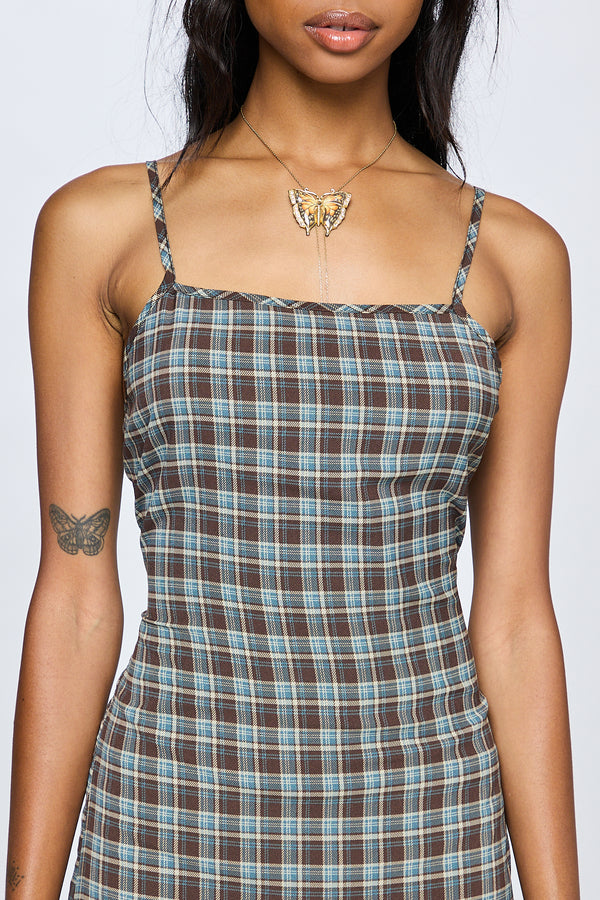 Delilah Dress - Brown Plaid