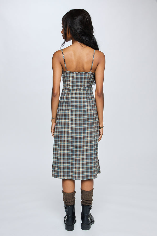 Delilah Dress - Brown Plaid