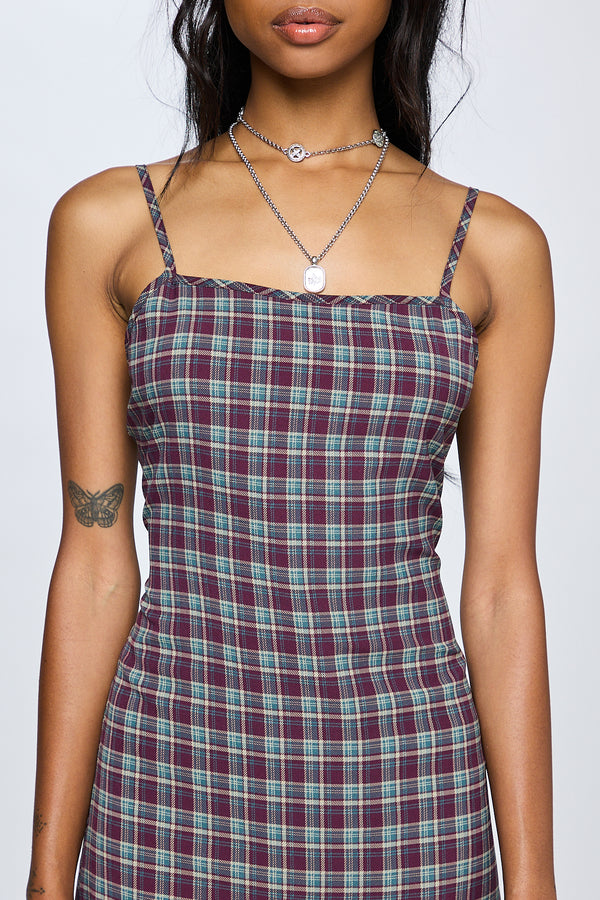 Delilah Dress - Mulberry Plaid