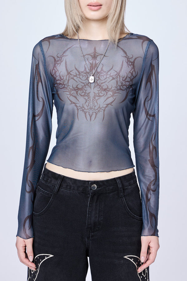 Omen Mesh Top - Grey