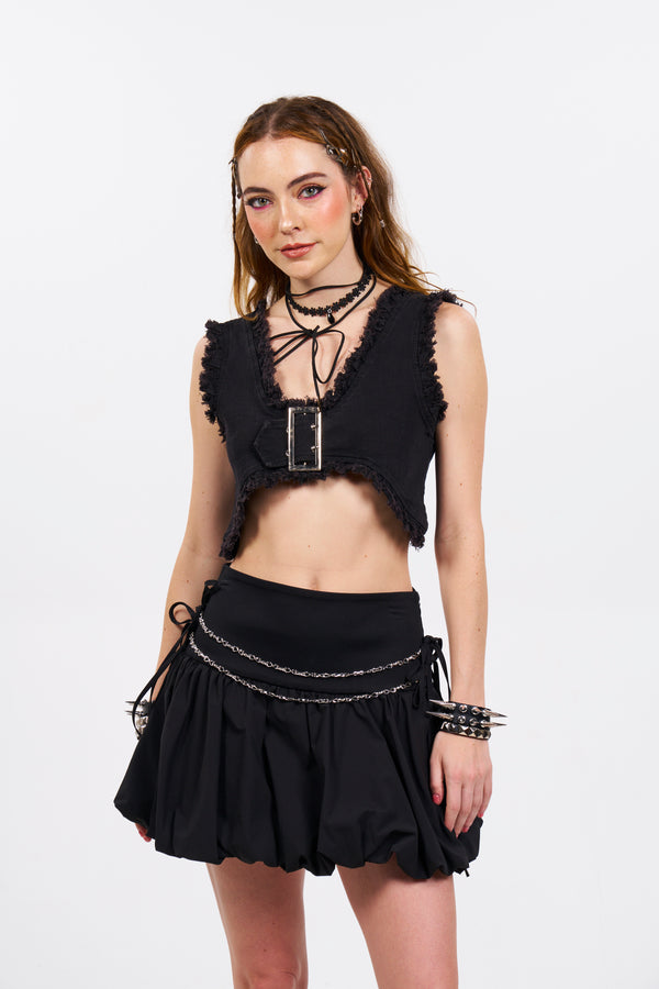 Chained Up Bubble Hem Skirt