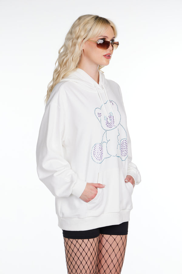 Rhinestone Teddy Hoodie