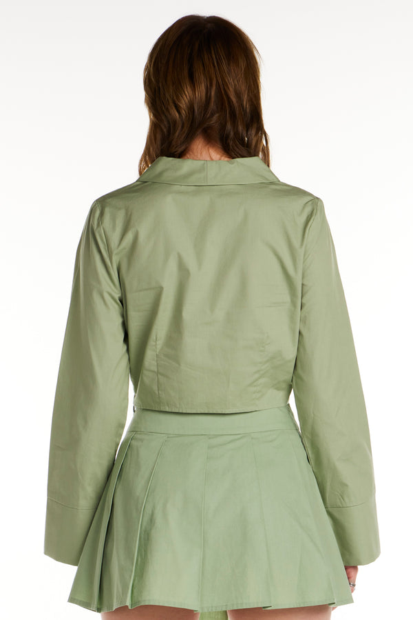 Twist Poplin Crop Top