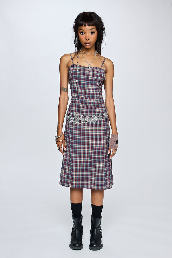Delilah Dress - Mulberry Plaid