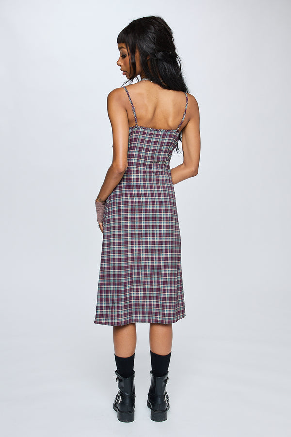 Delilah Dress - Mulberry Plaid
