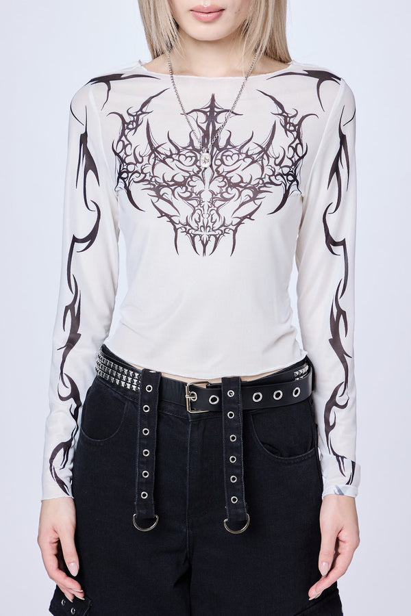 Omen Mesh Top - White