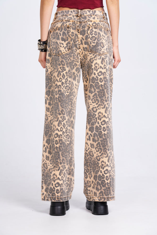 Leopard Baggy Jeans