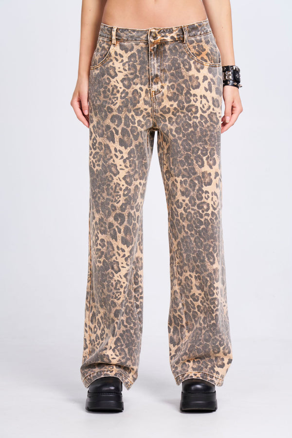 Leopard Baggy Jeans