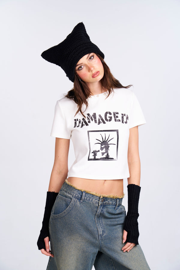 Spiked & Damaged Graphic Tee