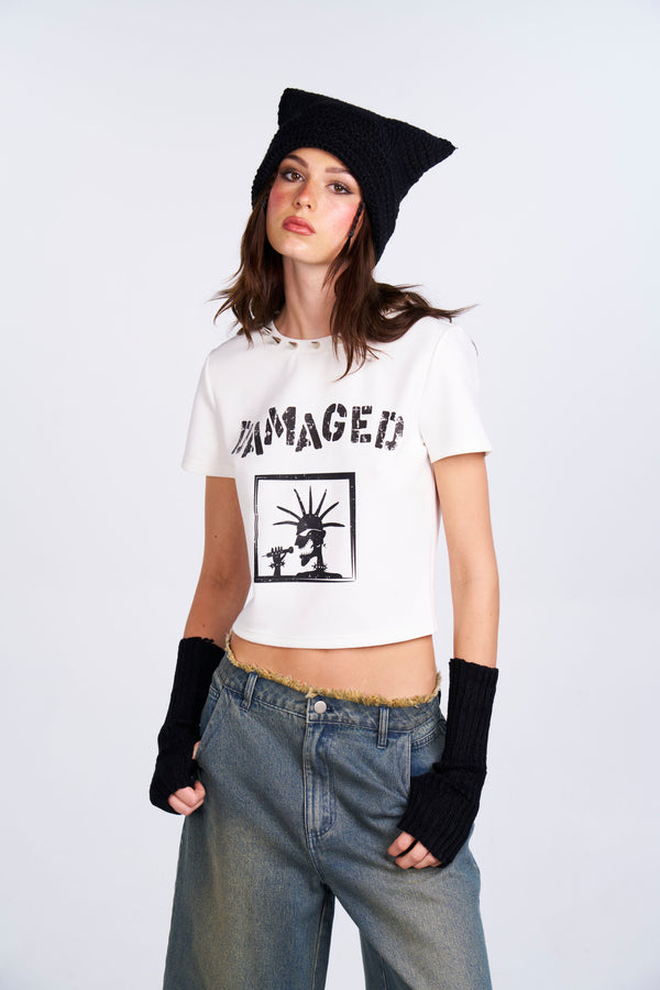 Spiked & Damaged Graphic Tee