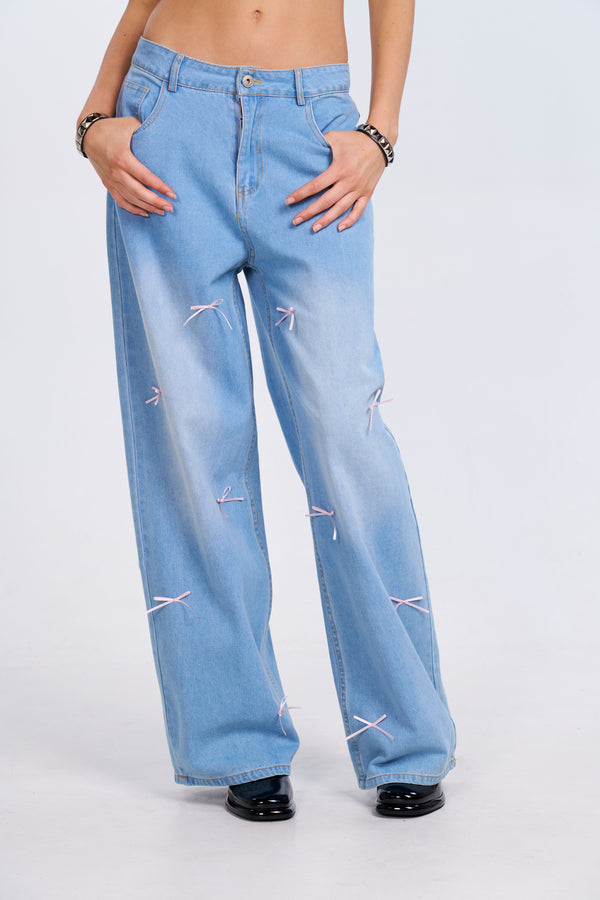 Dainty Bow Denim Jeans