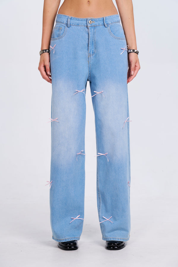 Dainty Bow Denim Jeans