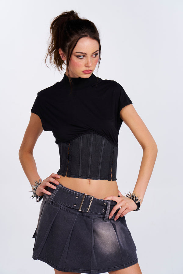 Blackout Denim Corset