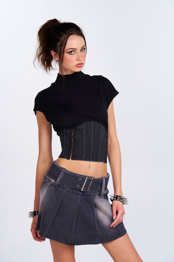 Blackout Denim Corset