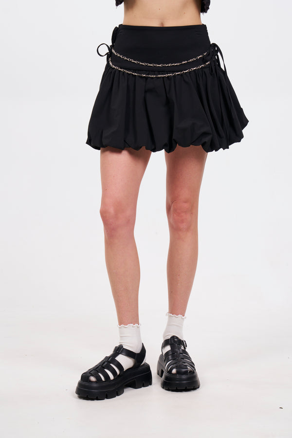 Chained Up Bubble Hem Skirt