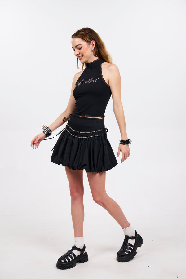 Chained Up Bubble Hem Skirt