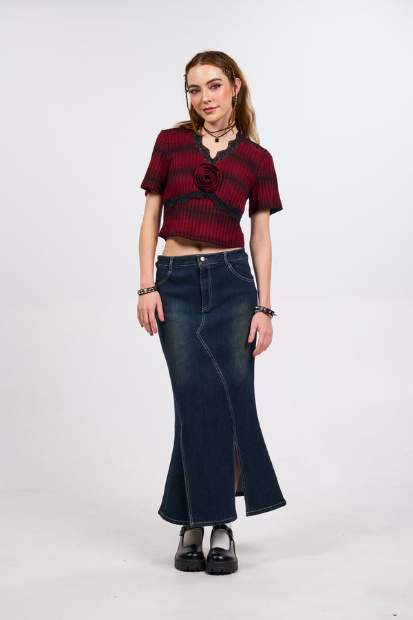 Rose Spatial Top - Red