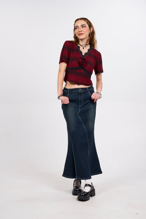 Rose Spatial Top - Red