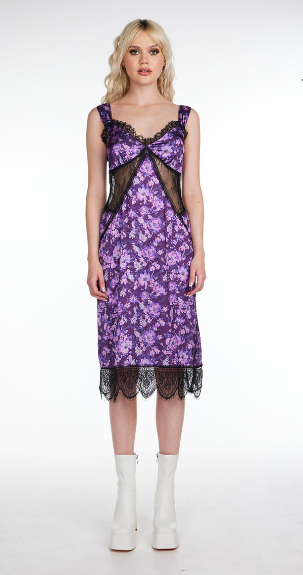 Floral Purple Haze Midi Dress