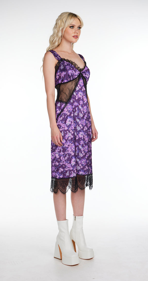 Floral Purple Haze Midi Dress