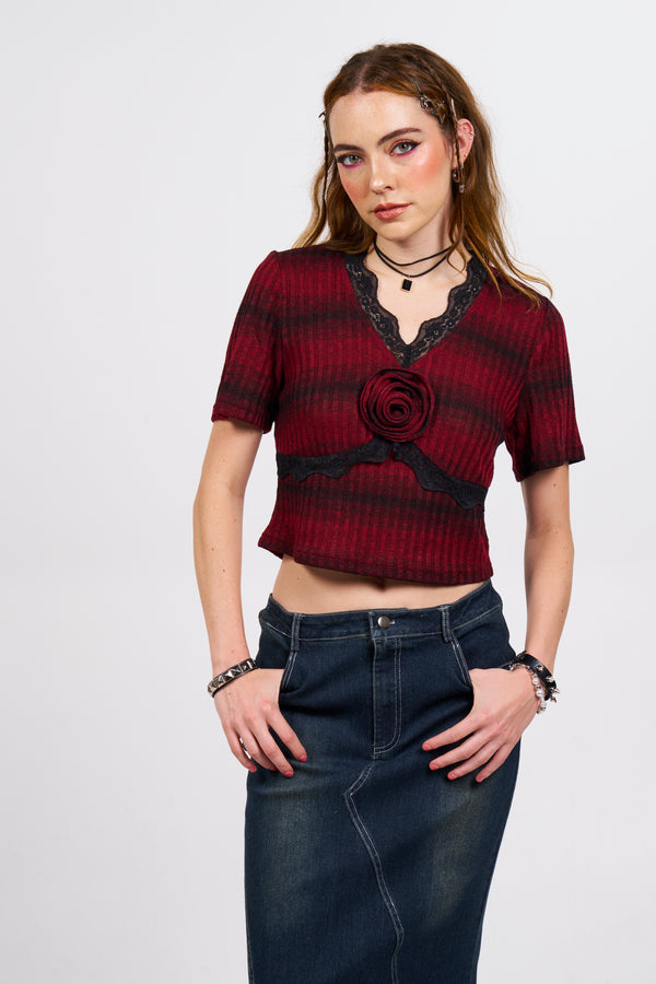 Rose Spatial Top - Red