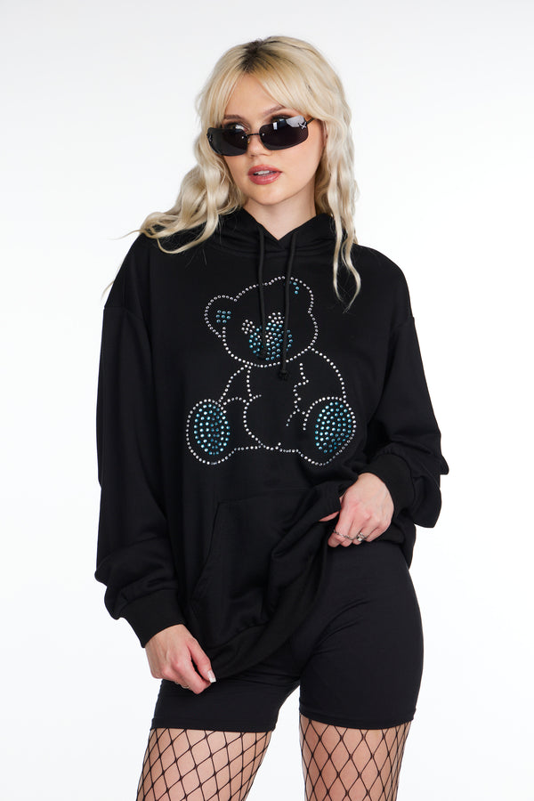 Rhinestone Teddy Hoodie