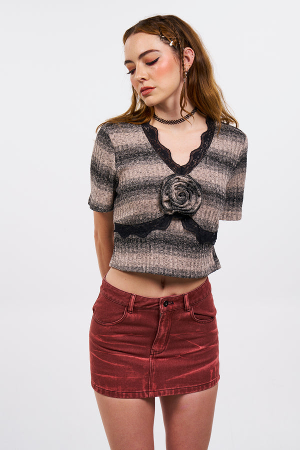 Rose Spatial Top - Grey