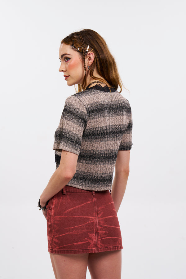 Rose Spatial Top - Grey