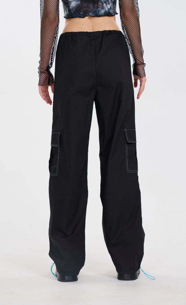 On A Leash Cargo Pants - Black/Blue