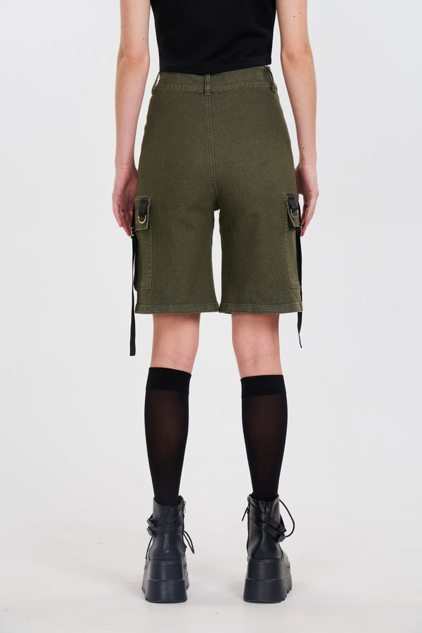 Tether Me Up Jorts - Dark Green