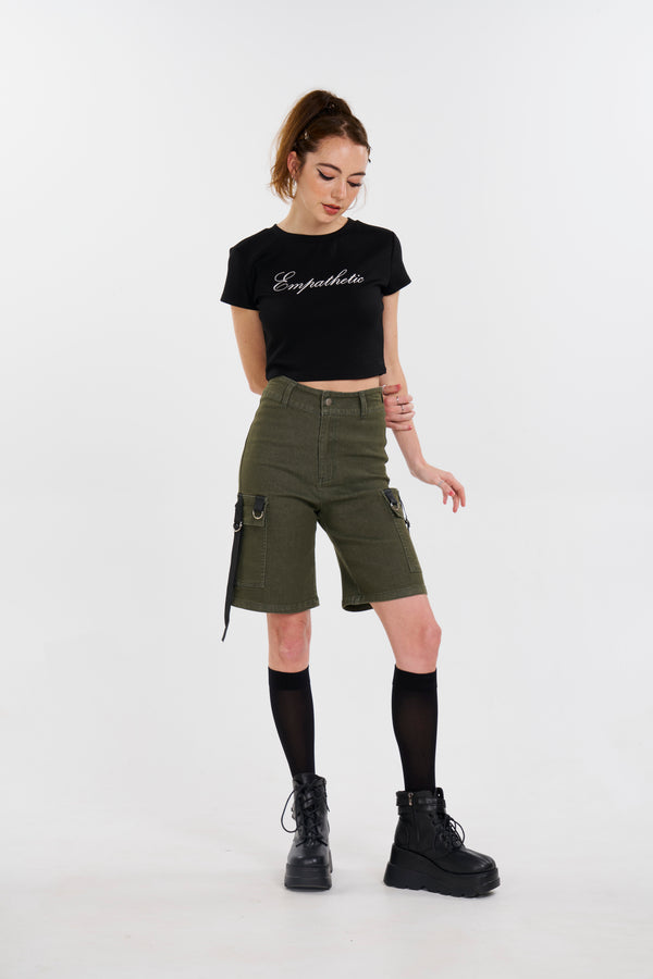 Tether Me Up Jorts - Dark Green