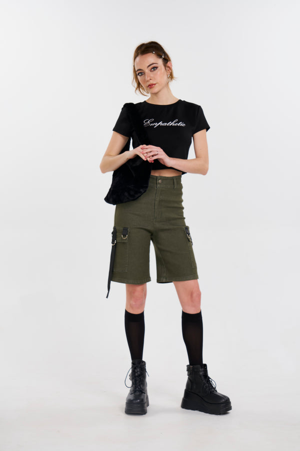 Tether Me Up Jorts - Dark Green