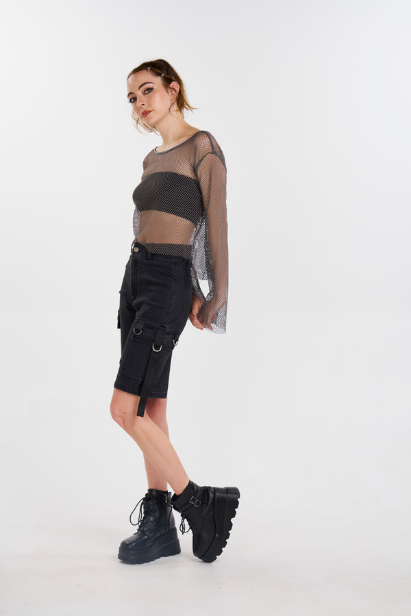 Tether Me Up Jorts - Black