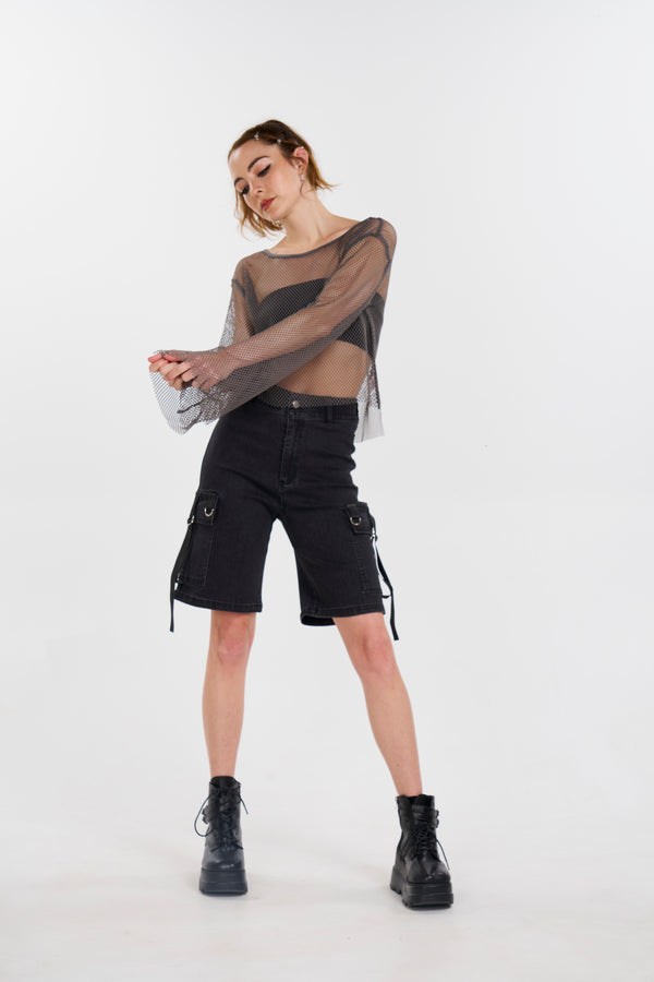 Tether Me Up Jorts - Black