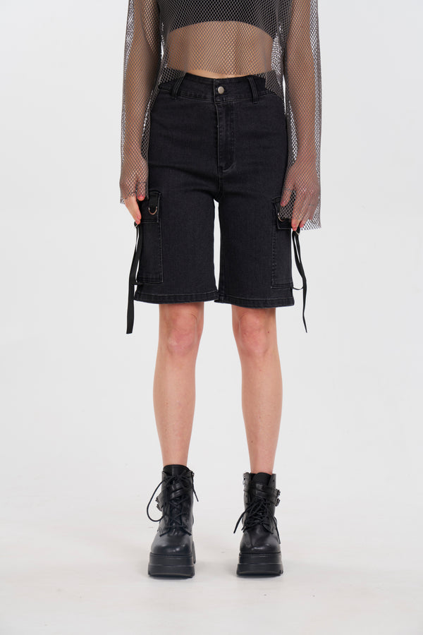 Tether Me Up Jorts - Black