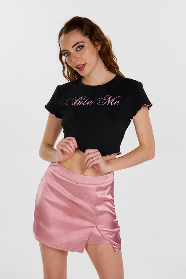 Bite Me Embroidered Baby Tee