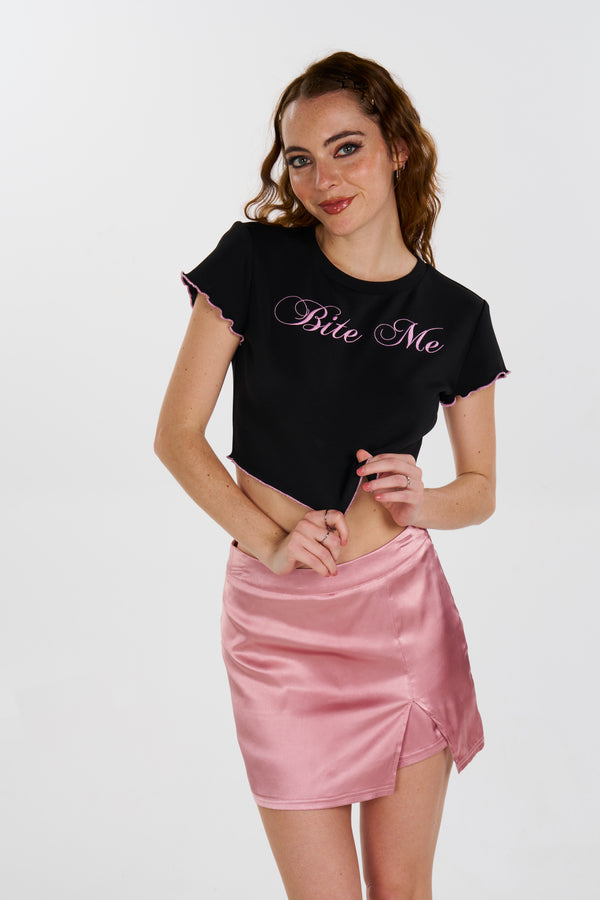 Bite Me Embroidered Baby Tee