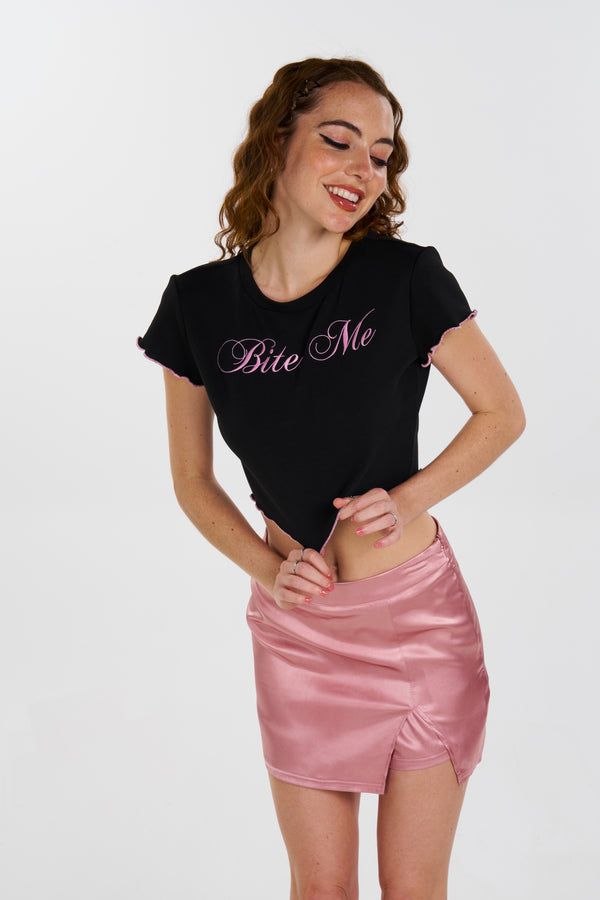 Bite Me Embroidered Baby Tee