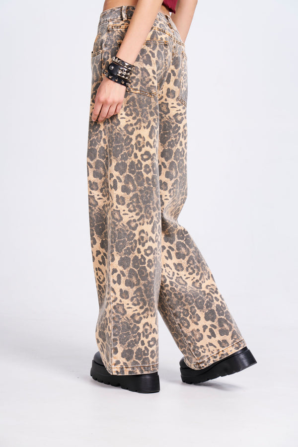 Leopard Baggy Jeans