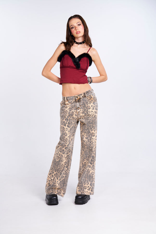 Leopard Baggy Jeans